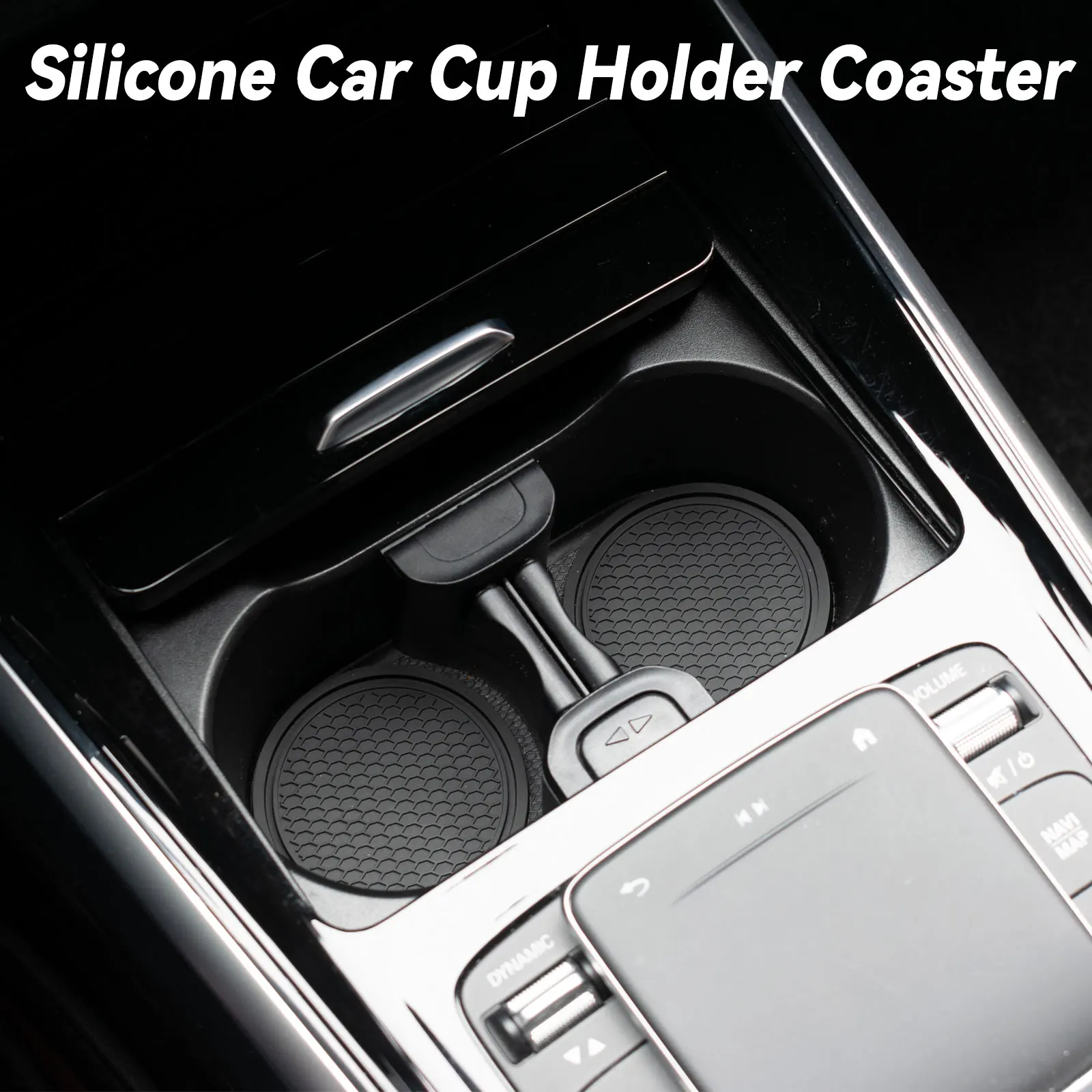 2PCS Universal Car Auto Cup Holder Insert Coaster Anti-slip Pad Mats For VW Honda Volvo Tesla Toyota Audi BMW Accessories cup holder coasters cup holder inserts car coaster pads cup holder insert