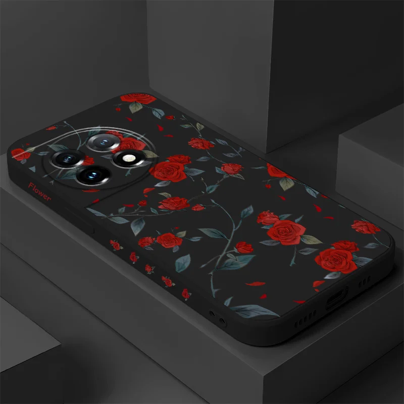 Flowering Rose Liquid Silicone Phone Case Cover