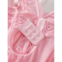 Un ensemble de sous-vêtements de femme chemise de nuit string ensembles grande taille jarretelle dentelle Lingerie accessoires Sexy soutien-gorge érotique chemise de nuit lencería 4