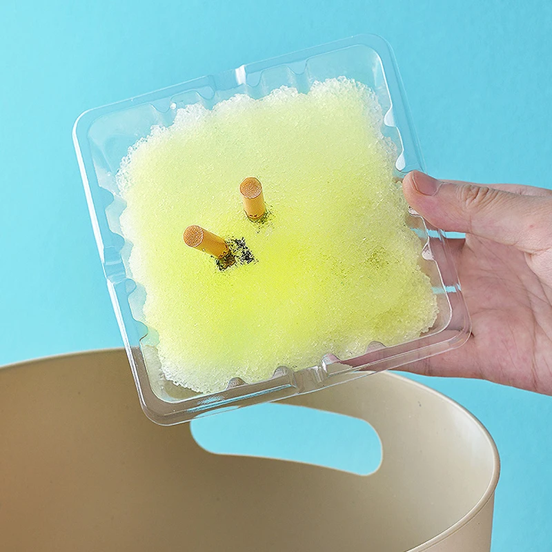 使い捨てのフライ防止収納ボックス,灰皿,家庭用,無煙,煙の味,四角い