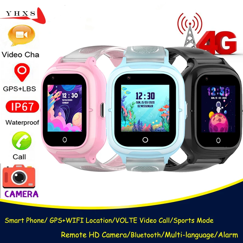 

IP67 Waterproof Smart 4G Remote Camera GPS WI-FI Kid Students Wristwatch Video Call Monitor Tracker Location Android Phone Watch