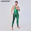 AMORESY Leonidas Series Suspender Backless Cycling Sports Fitness Tights Nine-point Pants Overall Catsuit All-purpose Jumpsuits 5