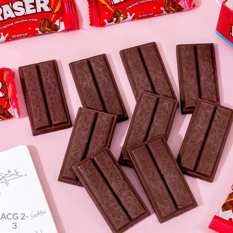 Gomma da Cancellare con Design a Cartone Animato a Tema Cioccolato, per Studenti, Pittura, Scrittura, Cancelleria, Forniture Scolastiche e per Ufficio