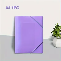 1Pc/5pcs A4 Office Project Binder with Elastic Closure - Large Capacity, Elastic Cord File Bag, Drawstring Document Pouch, 4