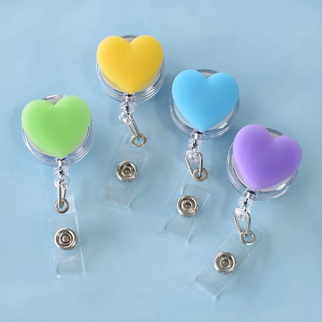 1 Piece Colorful Flower Y2K Retractable Nurse Badge Reel Cute Love Heart  Students Name Tag ID Card Holder Keychains Lanyard - AliExpress