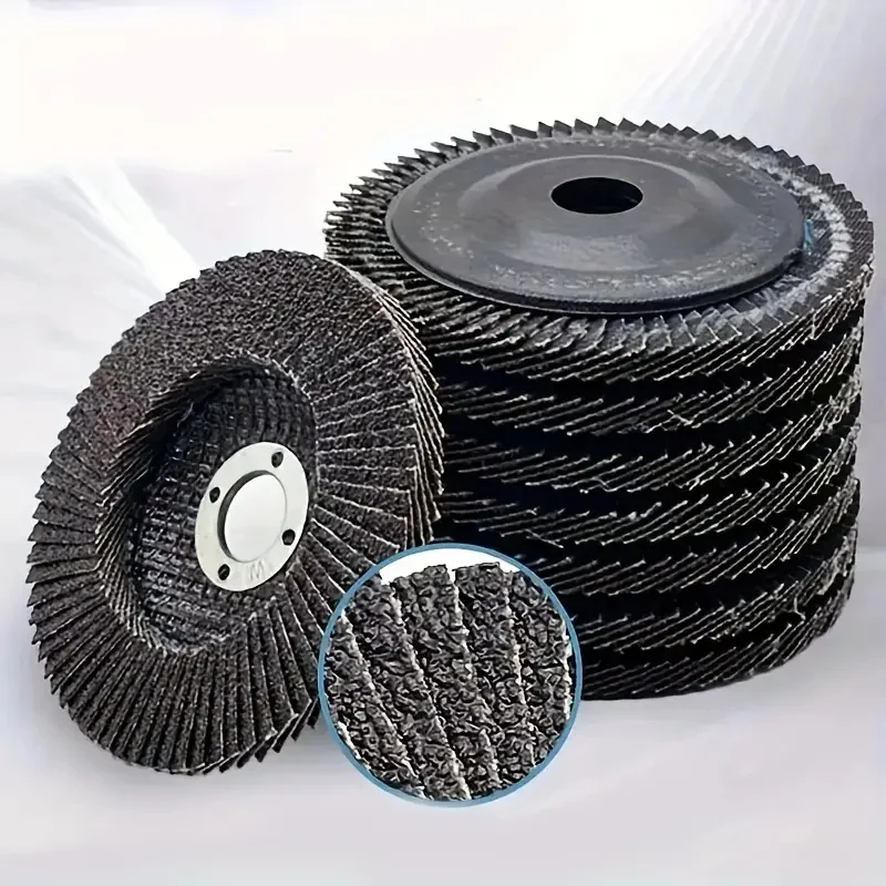 1pc/5pcs 4 Inches Black Sand Flap Discs Grinding Discs 4 Assorted Sanding Grinding Wheels, Aluminum Oxide Abrasives Grinder Disc