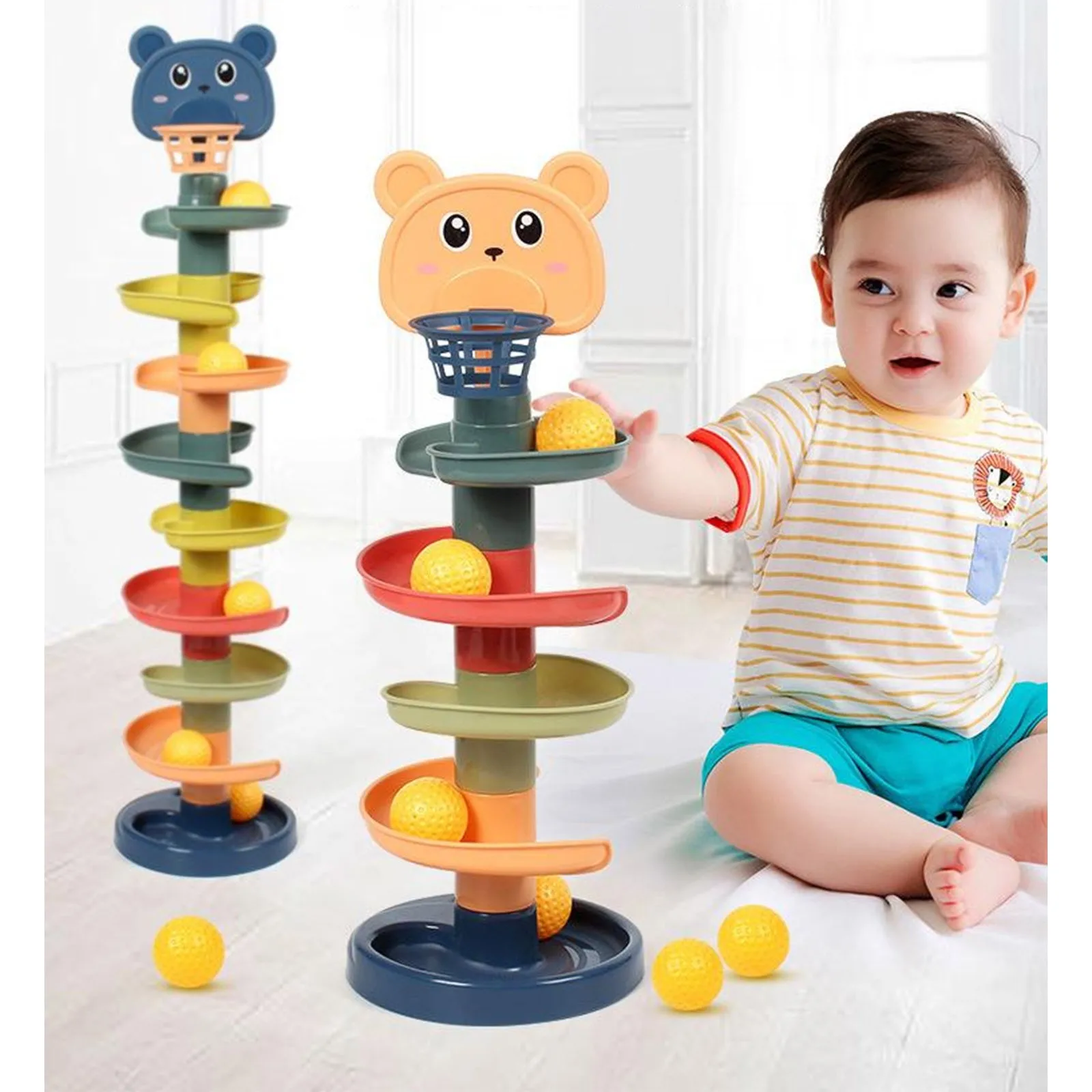 

Educations Assembled Children'S Toy Rotating Rolling Ball Gliding Tower Educational Rotating Track Baby Toys Gift For Kids New