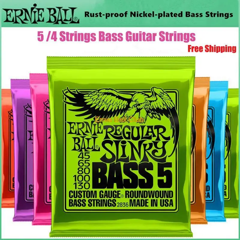Ernie Ball Bass Strings Hybrid Slinky Nichelato Antiruggine 5 4 Corde Per Basso Strumenti Musicali
