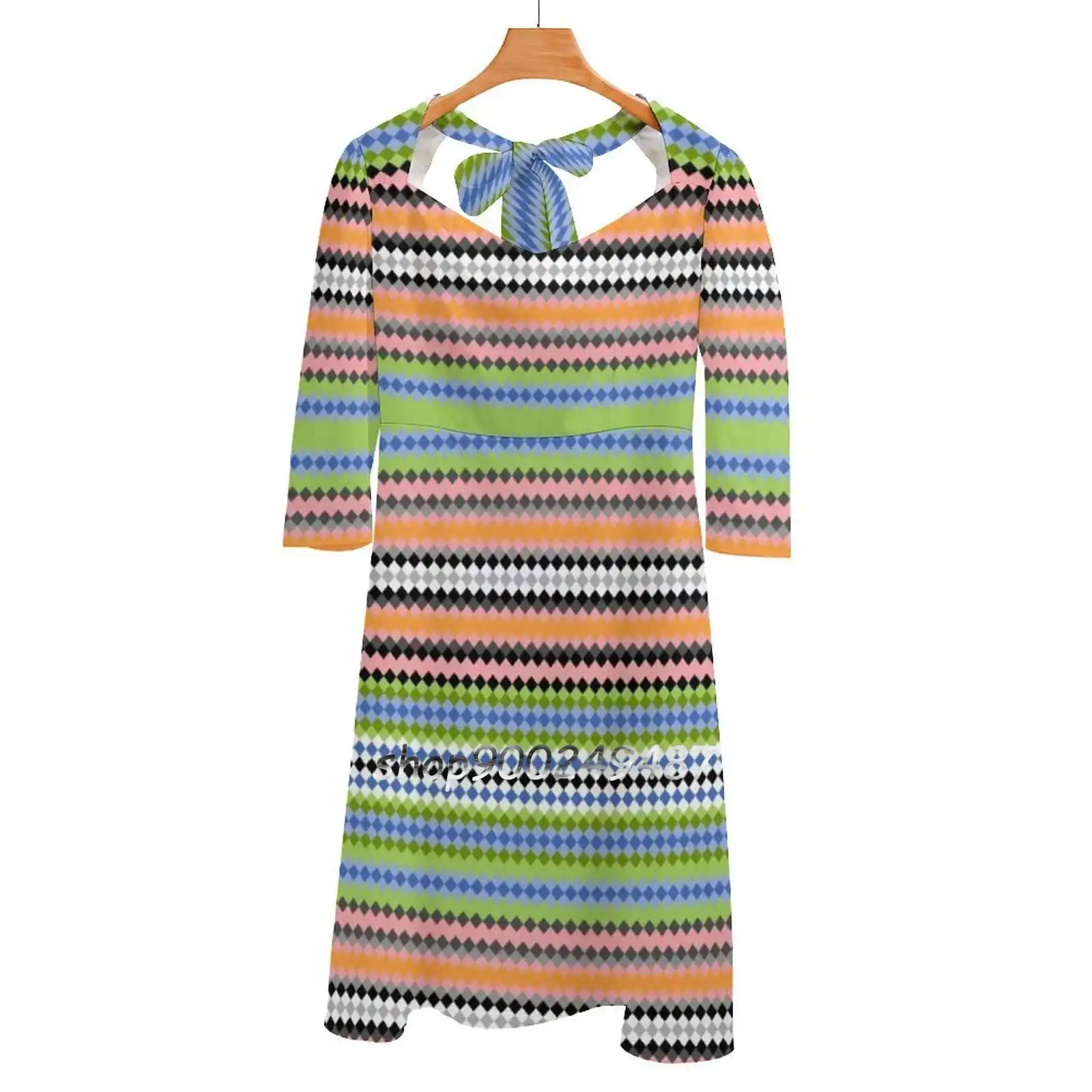 Mamma Mia Poncho Abito Con Collo Quadrato Carino Abiti Larghi Con Stampa Elegante Abito Da Festa In Spiaggia Mama Mia Poncho Zig Zag Tribal Boho