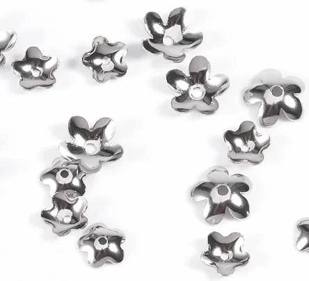 30-100 Teile/los 10 Stile Edelstahl Blatt Blumen Perlen Endkappen für Schmuck Machen Handarbeiten Spacer Bead Caps DIY Zubehör – Detail 12
