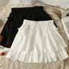 Summer Kawaii White Ruflles Skirt Women Fashion Slim Fit Mini Skirts Giris Y2k All Match Elastic High Waist Black Faldas 1
