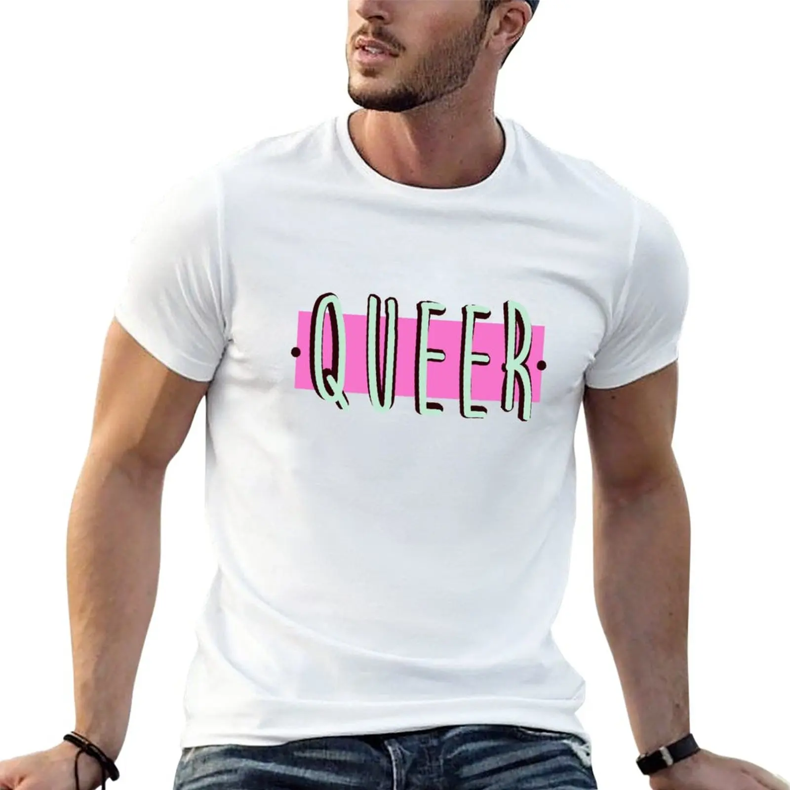 

Новая забавная футболка QUEER, футболки на заказ, индивидуальные футболки, дизайн вашей собственной блузки, Мужская футболка