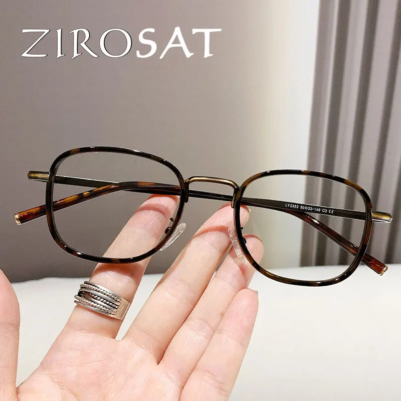 ZIROSAT LY2352 New anti blue Titanium Myopia Glasses Retro Square Optical Prescription Eyeglasses Frame For Men Or Women