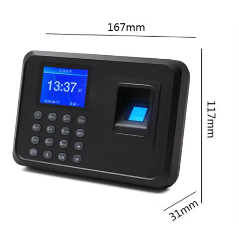 2.4 Pollici Tft Usb Biometrico Fingerprint Time Clock Recorder Macchina Elettronica Digitale Per La Presenza Dei Dipendenti
