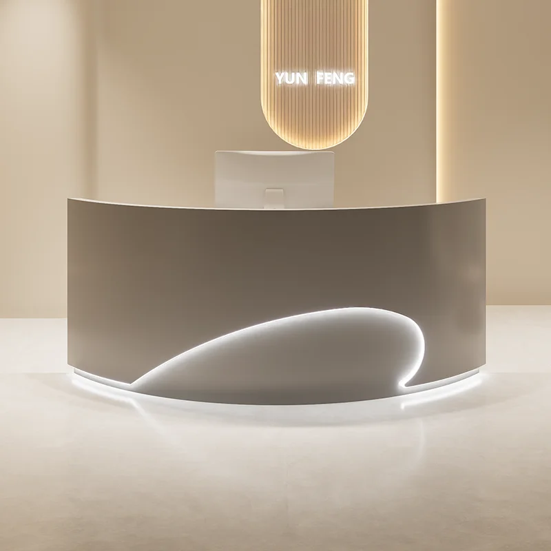 Modern Reception Desk Beauty Salon Church Display Podium Stand Design Size Mostrador Negocio