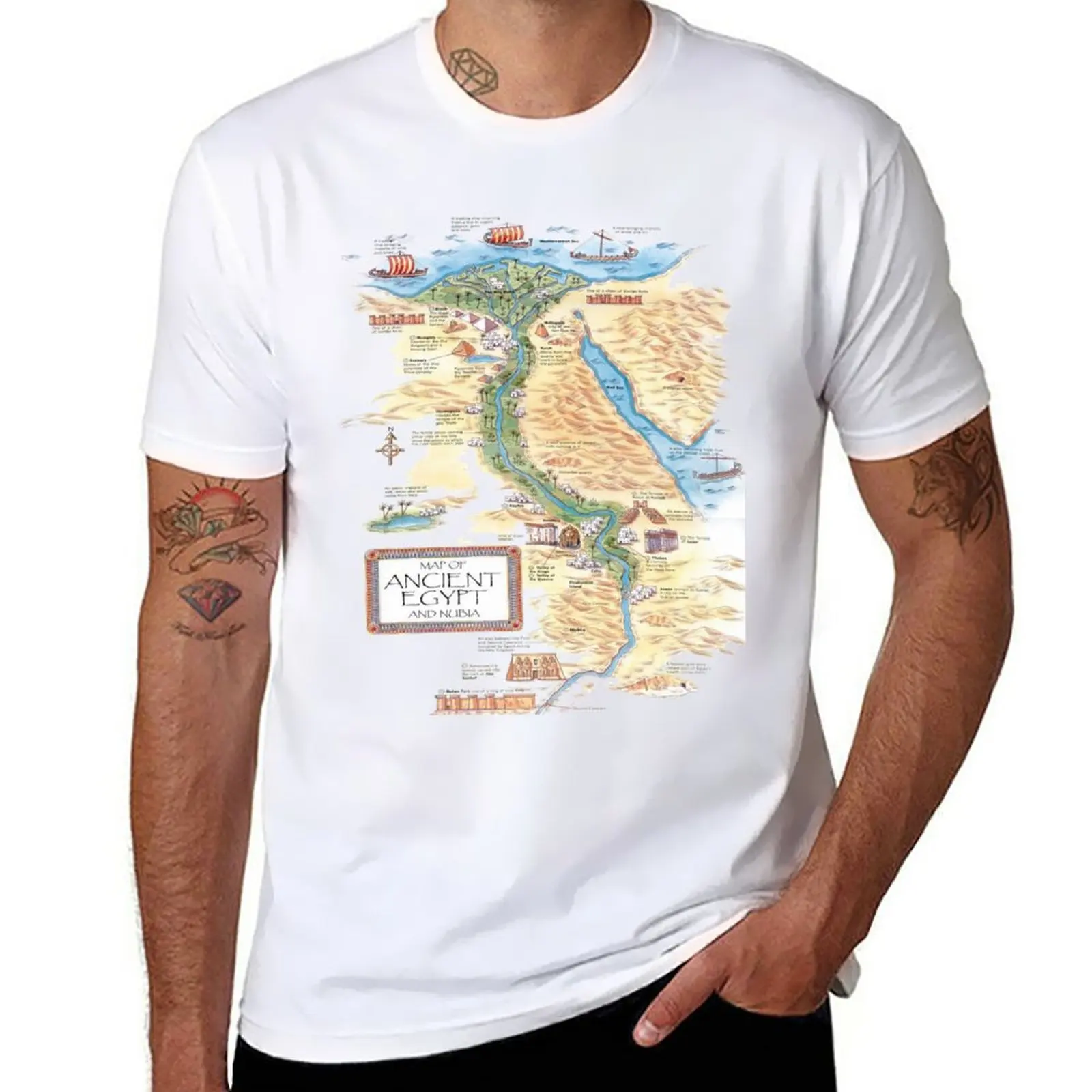 

New Map of Ancient Egypt and Nubia T-Shirt man clothes summer clothes mens vintage t shirts