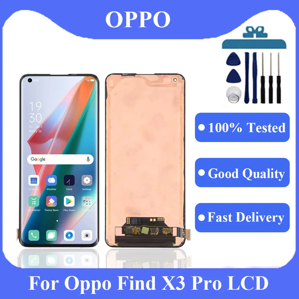 

Original For OPPO Find X3 pro CPH2173,PEEM00 LCD Display Touch Screen Digitizer Assembly For OPPO Find x3 PRO LCD Replacement