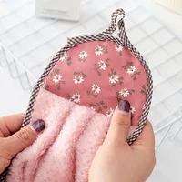 23*36cm High Quality Thick Coral Fleece Soft Hand Towel Cotton Non-oil-Stick Soft Cloth Bathroom Wipe Towel Kitchen Dish Towels 2