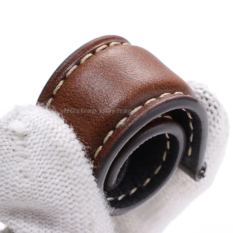 Premium Vintage Oil Wax Leather Watch Strap - High-Quality Cowhide with Quick Release