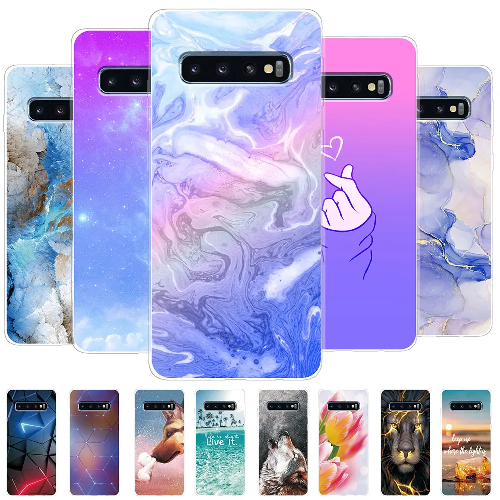 Per Samsung S10 Custodia Cover S10 5G Silicone Cartoon Cover Posteriore Trasparente Per Samsung Galaxy S10 Plus Custodia Per Telefono S10E S10 S 10 Pa