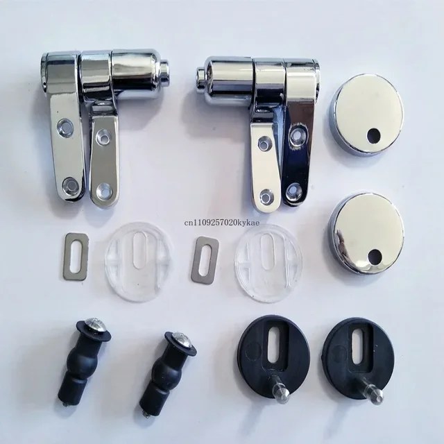 ฝารองนั่งชักโครกสแตนเลส ปิดแบบนุ่มนวล บานพับปลดเร็ว ฝาไม้จริงผสมเรซิ่น สีทอง/สีเงิน สำหรับตกแต่งห้องน้ำ 1