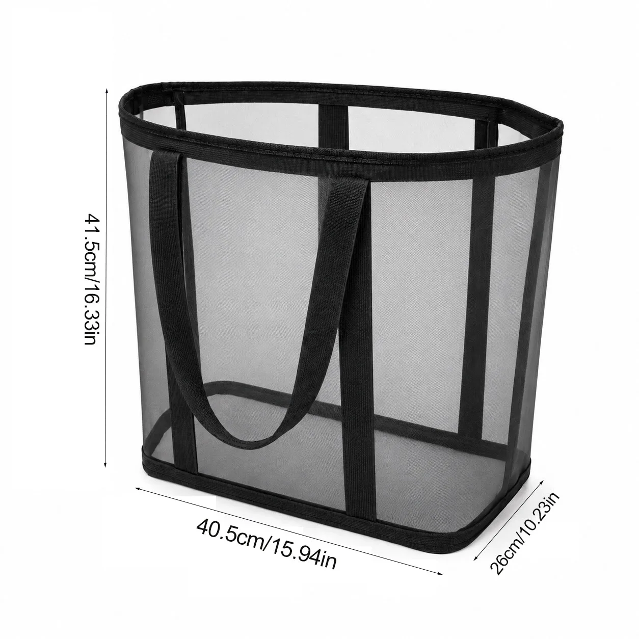 Foldable Mesh Laundry Basket with Reinforced Handle - Large Capacity Multi-Functional Storage Organizer