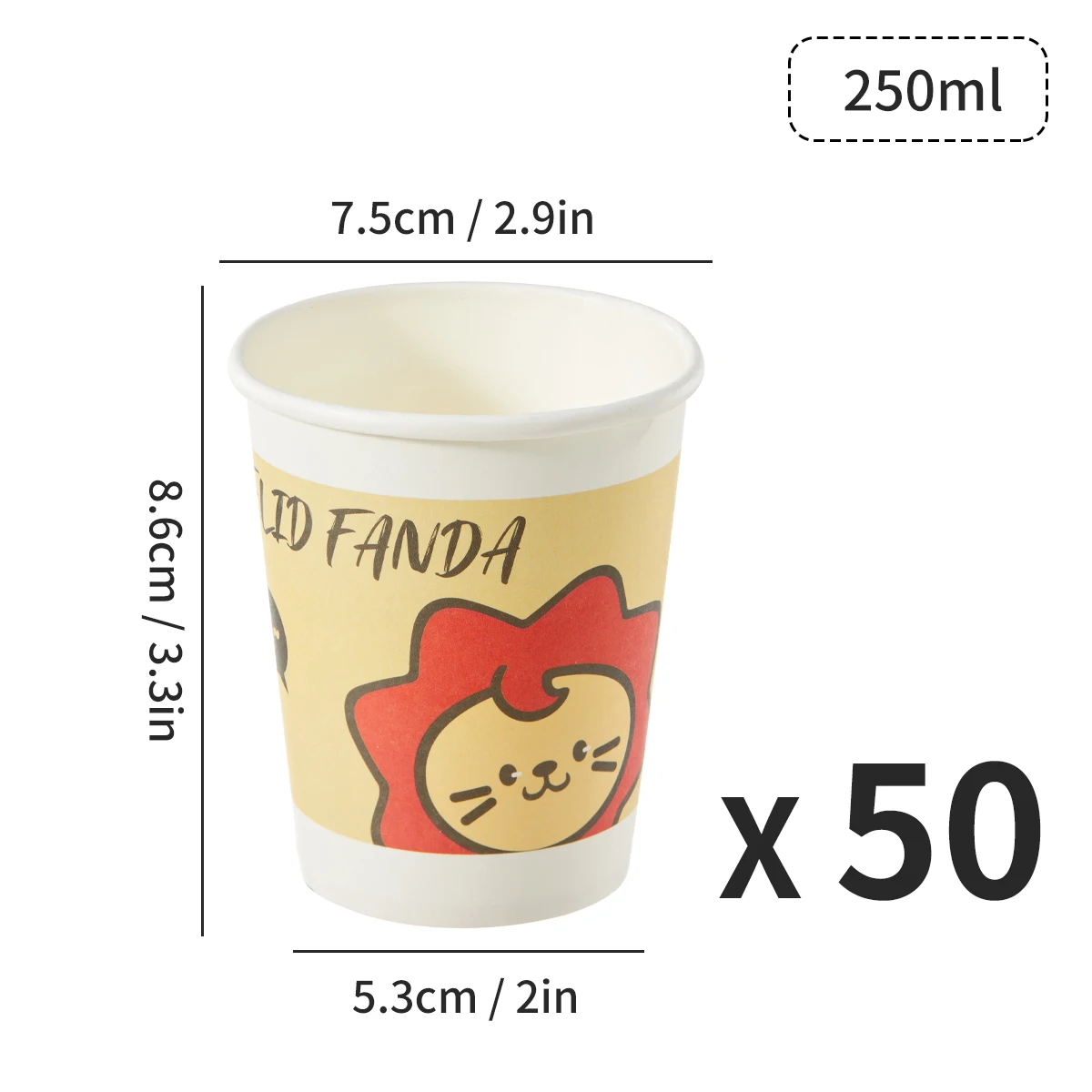 WORTHBUY 50-أكواب ورقية للاستعمال مرة واحدة أكواب...