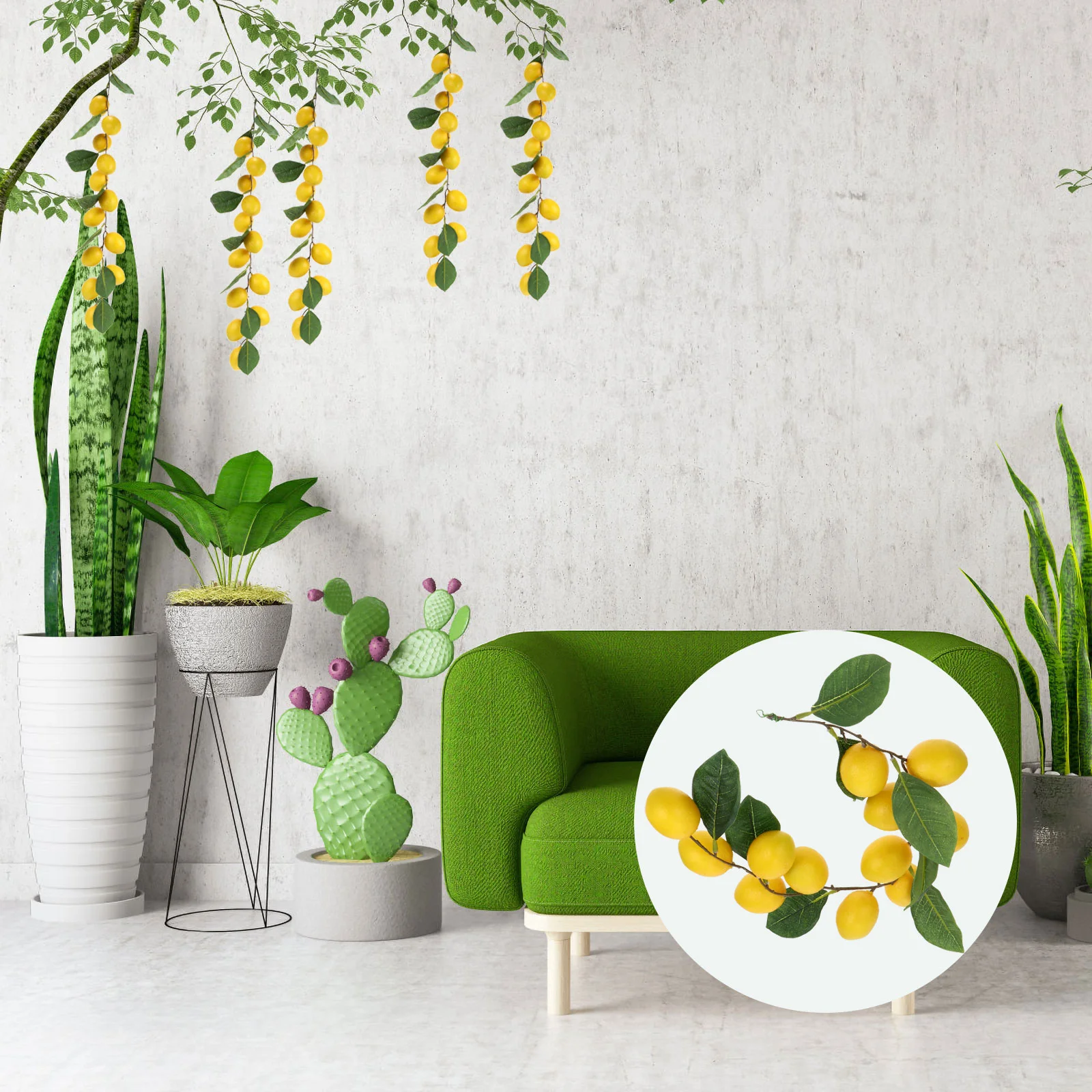 

Home Accents Decor Simulation Lemon Rattan Artificial Plants Simulated Ornament