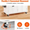Kitchen Island Cart with Solid Wood Top, 35.4" Width Mobile Carts with Storage Cabinet, Rolling Kitchen Table with Spice Rack 3