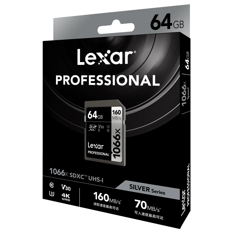 Lexar Official SD Card 1066X high speed 160MB/s 64GB 128GB 256GB SDXC UHS-I U3 4K V30 Class 10 Flash Memory Cards For camera 