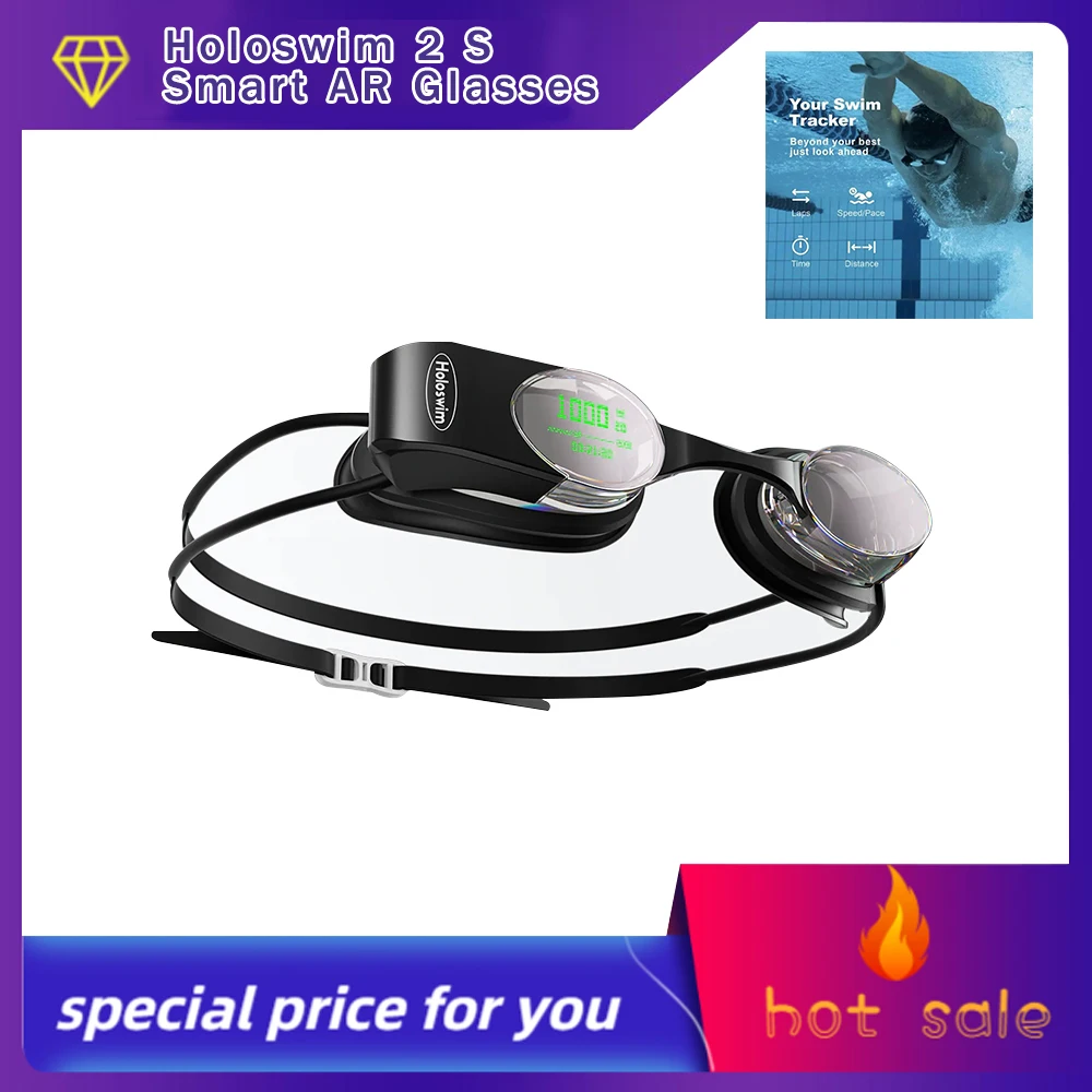 holoswim 2 s ar glasses swimming goggles underwater hud built in fitness tracker displays data via transparent oled Holoswim 2 S AR Glasses Swimming Goggles Underwater HUD Built-in Fitness Tracker Displays Data via Transparent OLED