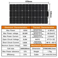 ASUNERGE Panneau solaire flexible ASUNERGE 12V 600W 100W 200W 300W 400W 500W, monocristallin, pliable, étanche, meilleur panneau solaire de Chine pour camping-car 4