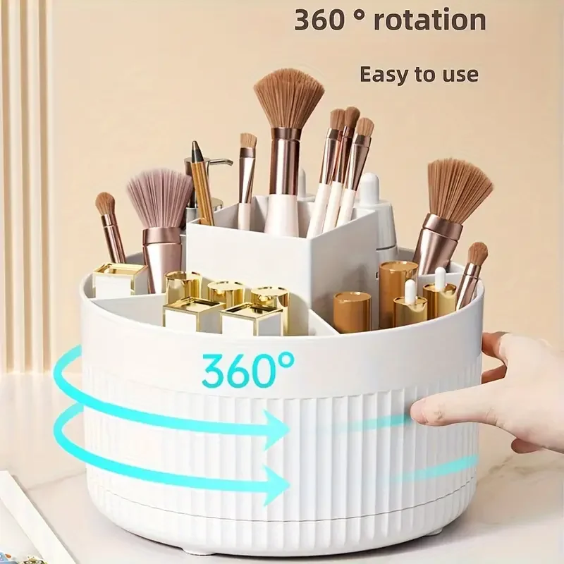 1PC Plastic Holder 360&deg;Rotating Makeup Storage Box Desktop Makeup Organizer Cosmetic Brush Holder Lipstick Eyebrow Pencil makeup organizer makeup storage box cosmetic storage box storage box