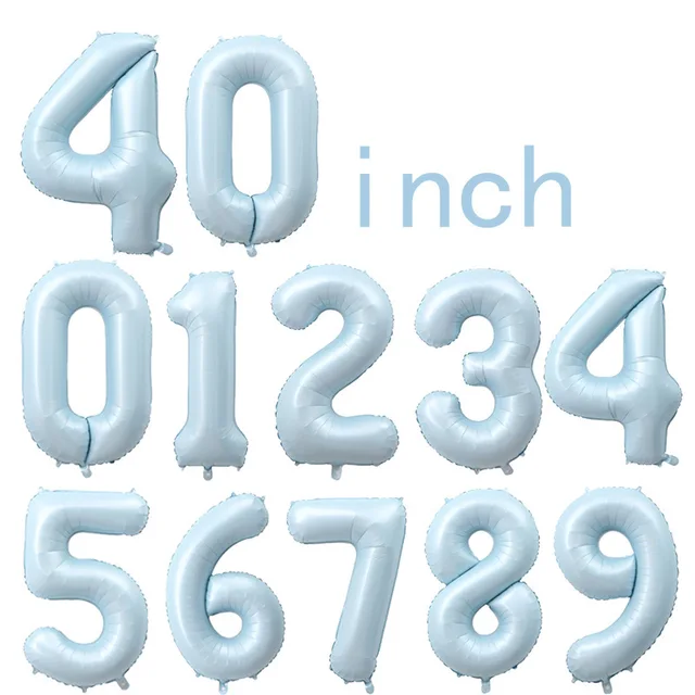 1 pièces 40 pouces grand vert olive bébé bleu bébé rose enfants anniversaire bébé douche ballon numérique décoration 18 pouces photo ballon 4