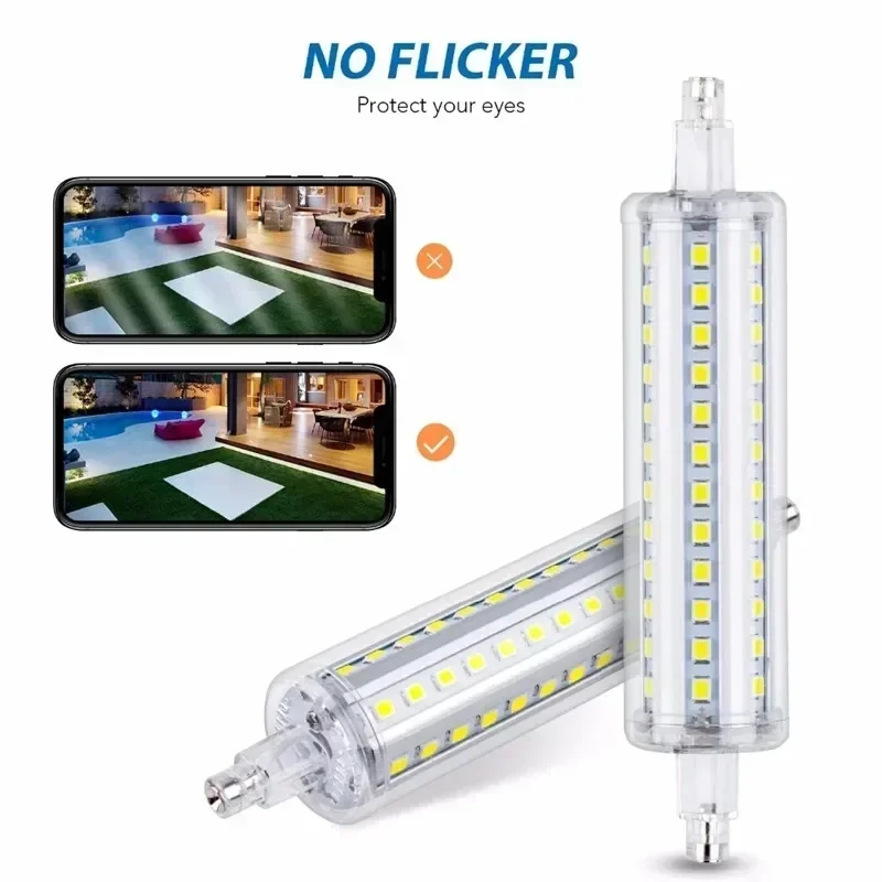 R7S J78 J118 J135 J189 LED 전구 디밍 가능 콘 램프 78mm 118mm 135mm 189mm 할로겐 40W 50W 스팟 조명 대체 AC 110V 220V