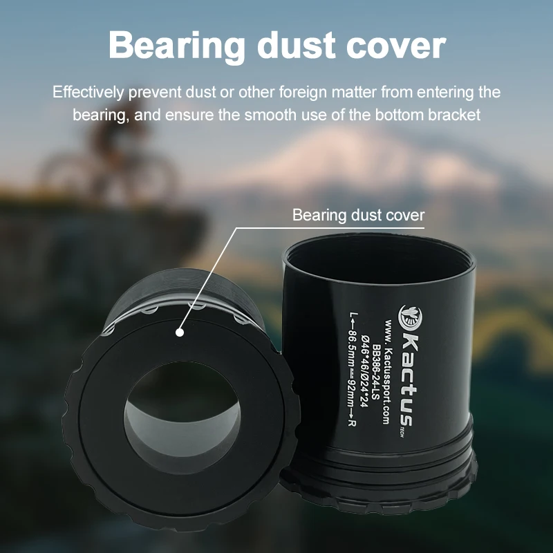 KACTUS 세라믹 하단 브래킷, BB386 잠금 샤프트 중앙 무브먼트, 내구성 있는 MTB BB, 시마노 SRAM GXP 24mm 크랭크셋 자전거 부품