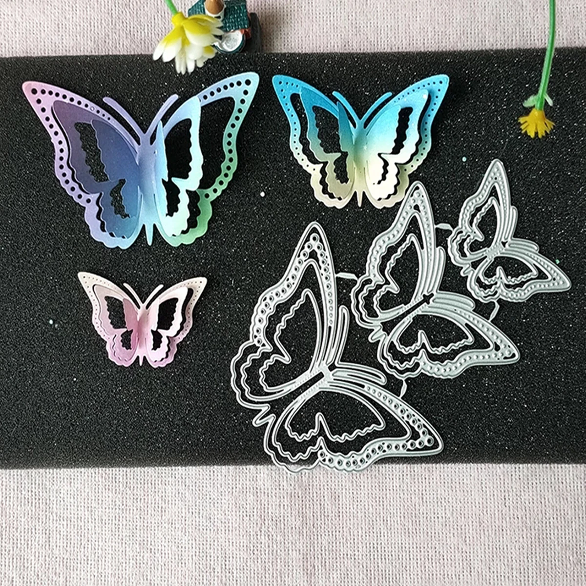 Butterfly Tufted Bamboo Dragonfly Magritte Flowers Metal Cutting Dies Stencils DIY Scrapbooking