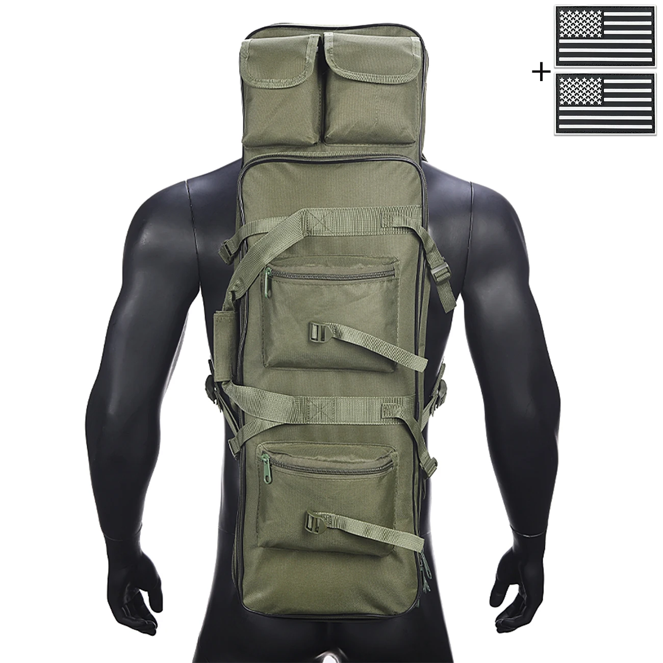 Zaino multifunzionale per attrezzatura da caccia all'aperto, borsa portaoggetti, spallacci regolabili, tasche multiple. - immagine 2