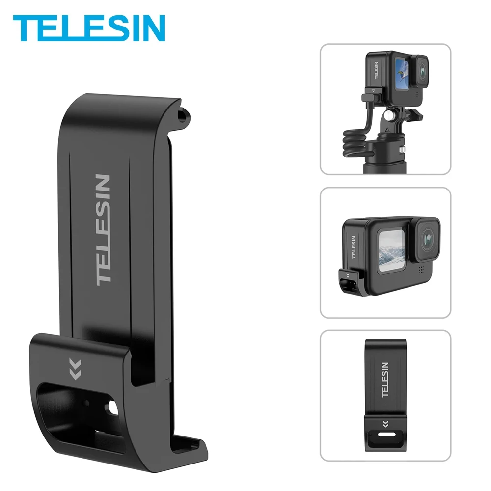 TELESIN For GoPro 9 10 11 Waterproof Battery Side Cover Easy Removable