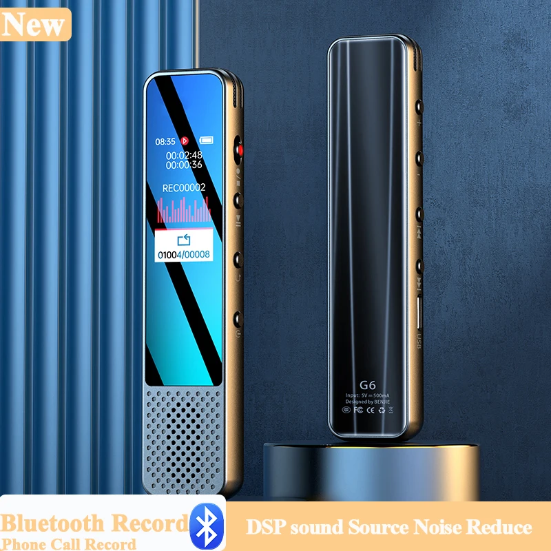 

Bluetooth Phone Call Record Activated Voice Recorder Espia 32g 64gb Noise Reduce Long Standby Dictaphone Mp3 Player +loudspeaker