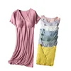 Modal Maternity Clothes Breastfeeding Nightgowns Nursing Sleepwear Hospital Loose Fitting Breast Feeding Pajamas Pregnancy Dress 6