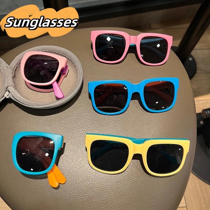 

Children Baby High Quality Portable Eyewear Kids Ultralight Folding Sunglasses Cute Boys Girls Ultraviolet Shades Sun Glasses