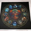 Tarot Altar Cloth with Zodiac Signs and Tree of Life Celestial Tarot Deck for Tarot and Oracle Card Readings 2