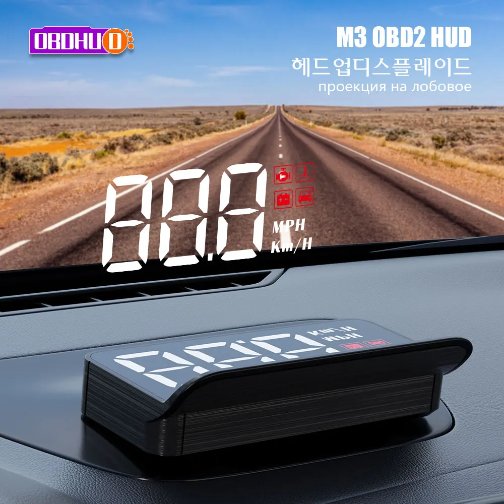 OBDHUD-Affichage tête haute GPS hud OBD2 pour voiture