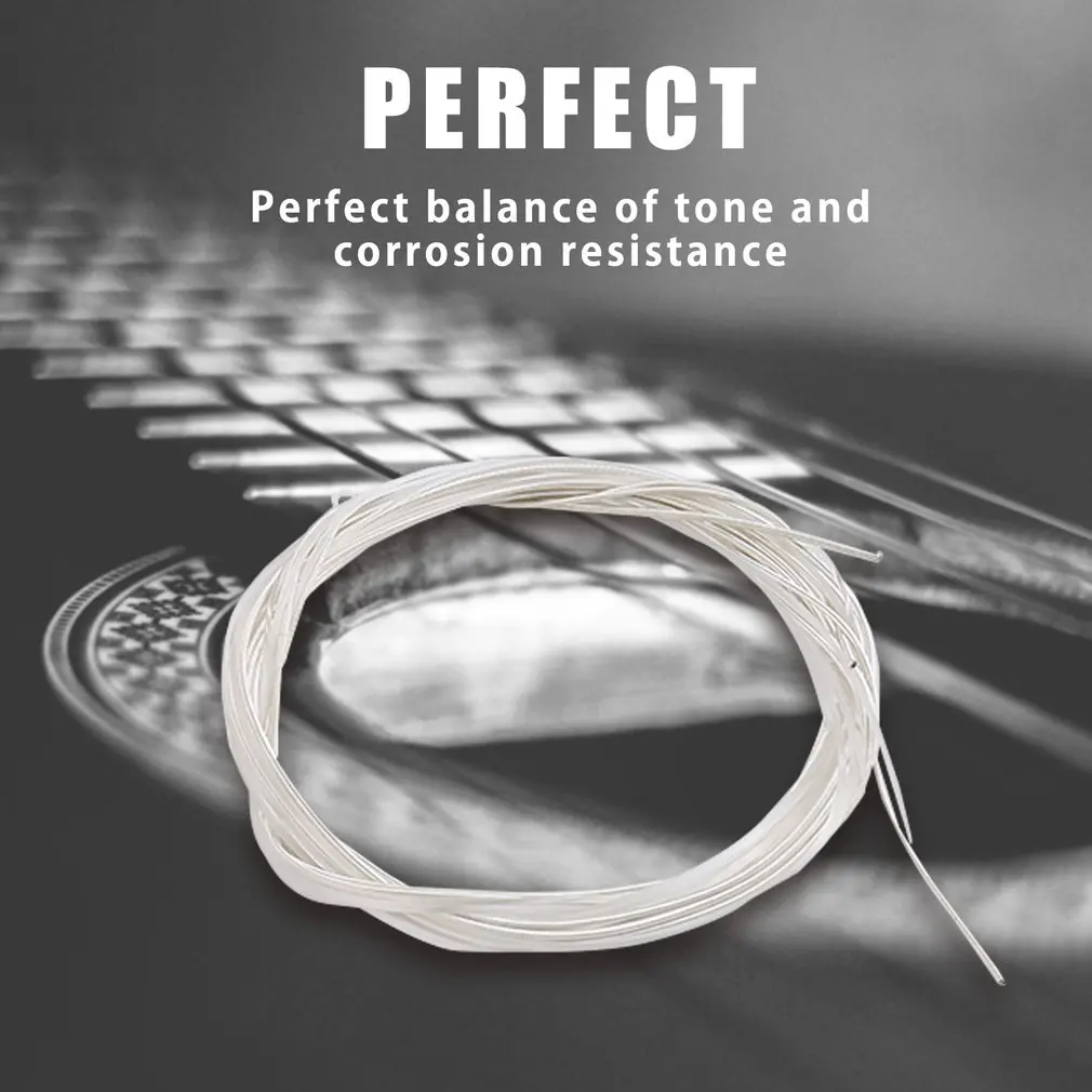 Electric Guitar Strings Acoustic Guitar Strings Classical Guitar Strings Guitar Accessories Nylon Guitar Strings Clear Light Classical Strings Silver Plating Copper 1-6 E B G D A E 6pcs/set