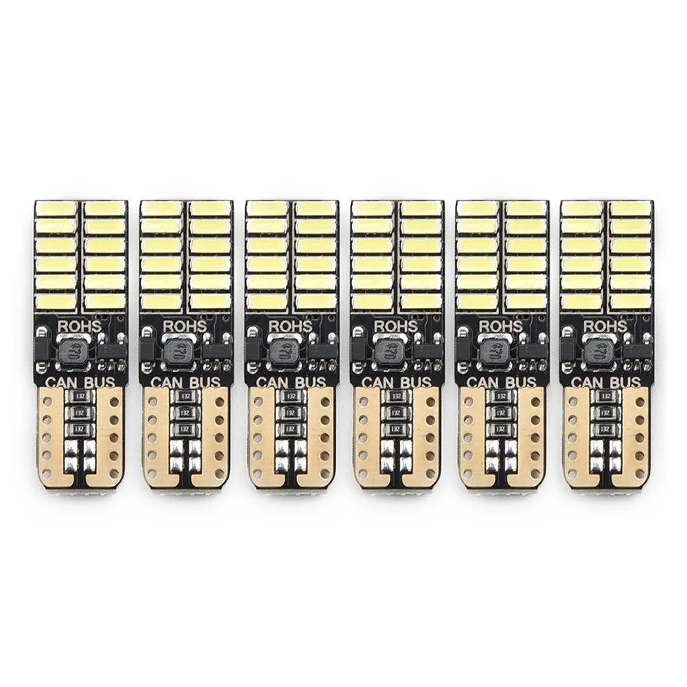 자동차 브레이크 조명, T10 LED 전구 너비 조명, 매우 밝은 6000K DC12-24V 화이트, 오류 없음 램프, 메르세데스 W204 5W, 6 개