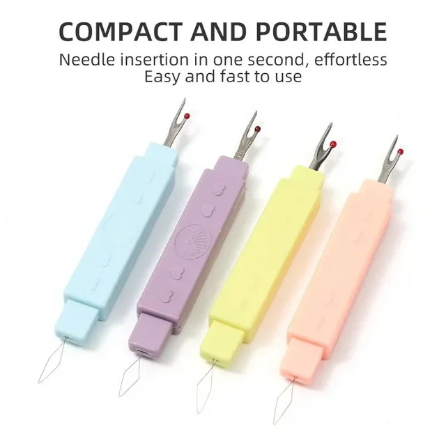 2 in 1 Needle Threader Seam Ripper Threading Seam Remover Seam Ripper Tool  Needle Threader Tool for Sewing Knitting Quilting 4