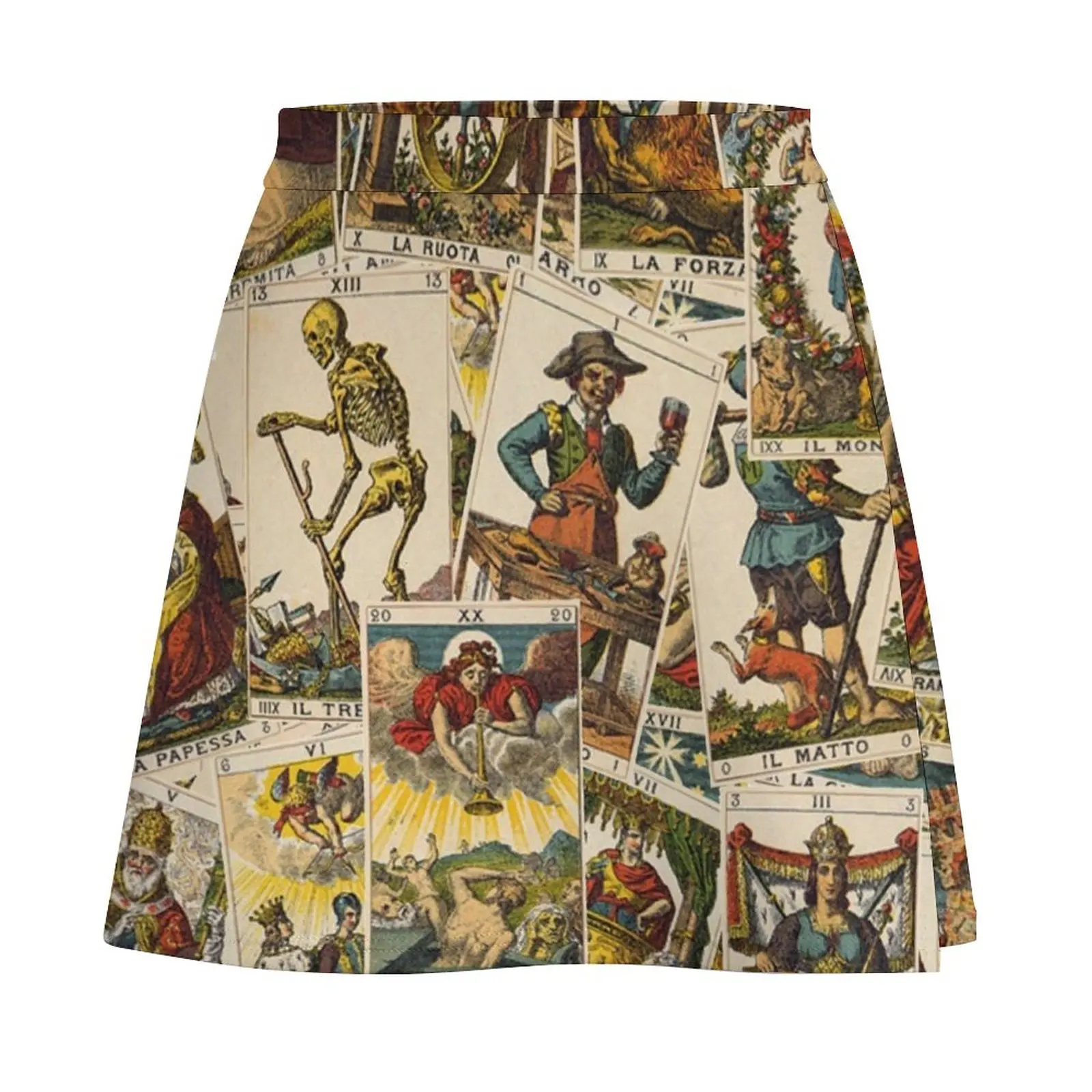 Tarot cards pattern Mini Skirt korean women's clothes 90s vintage clothes