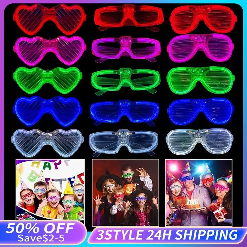 10/20/30/40/50pcs Glow In The Dark Led Glasses Party Favors Light Up