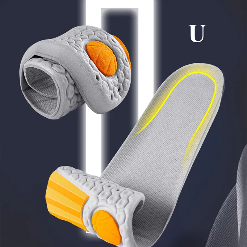 1Pair Basketball Sports Insoles Shock Absorption Sweat-absorbing  Breathable Air Cushion PU Soft Shoe Pads for Women Men Insole